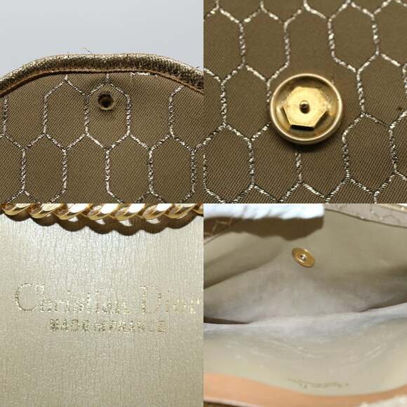 DIOR Honeycomb Canvas Chain Shoulder Bag Beige - Picture 11 of 12